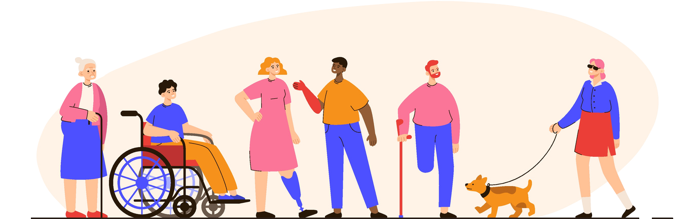 Group Of Disabled People
